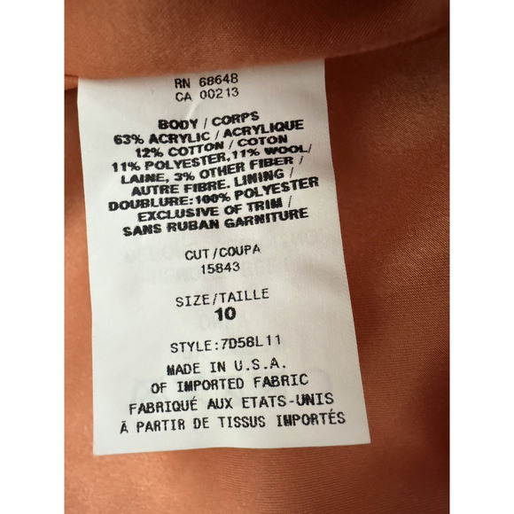 Allen Schwartz Blazer 10 Black Orange Boucle Tweed Woven Jacket Vintage Y2K - Picture 10 of 13